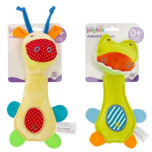 Jolly Tots Hand Plush Animal Rattle 0 Months + (Type May Vary)