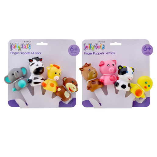 Jolly Tots Finger Puppets 4 Piece 0+ ( Assorted Item - Supplied At Random )