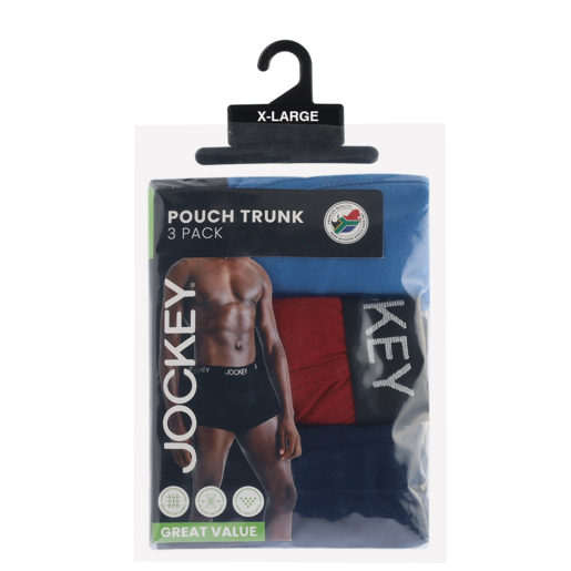 Jockey Men's Extra Large Pouch Trunk 3 Pack