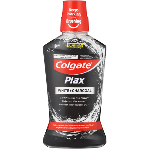Colgate Plax White + Charcoal Mouthwash 500ml