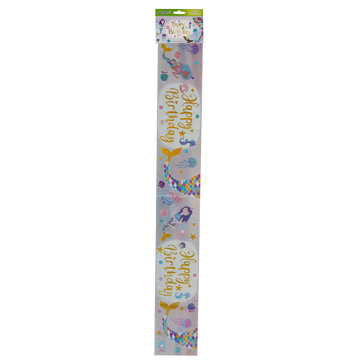 Mermaid Happy Birthday Foil Banner 3m