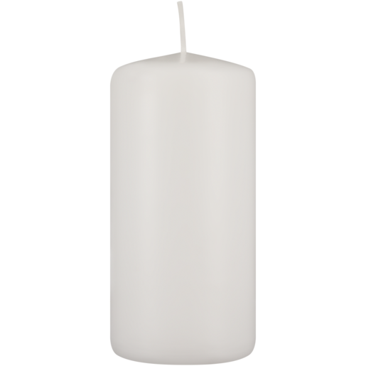 Clover Leaf White Pillar Candle 13cm