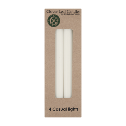 Clover Leaf White Casual Lights Candles 4 Pack