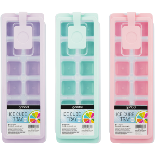 Gondol Cube Shape Ice Cube Tray With Lid (Colour May Vary)