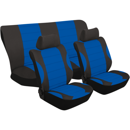 Stingray Laguna Blue & Black Car Seat Covers 6 Piece