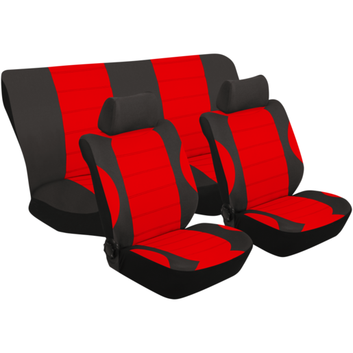 Stingray Laguna Red & Black Car Seat Covers 6 Piece