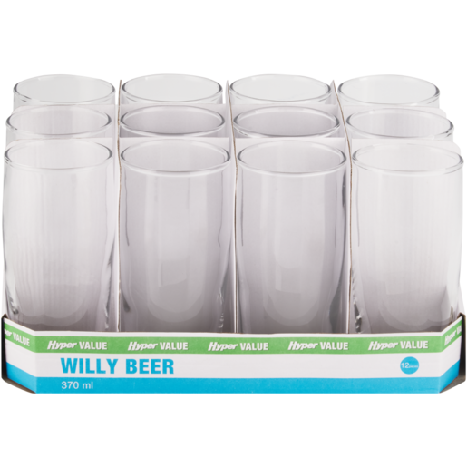 Willy Beer Glasses 370ml 12 Pack