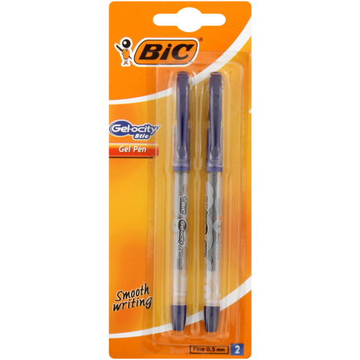 BIC Gel-ocity Stic Blue Gel Pens 2 Pack