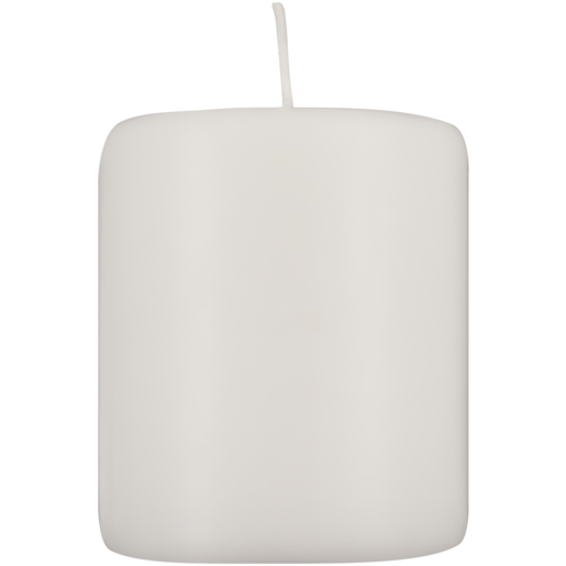 Clover Leaf White Square Pillar Candle 8cm