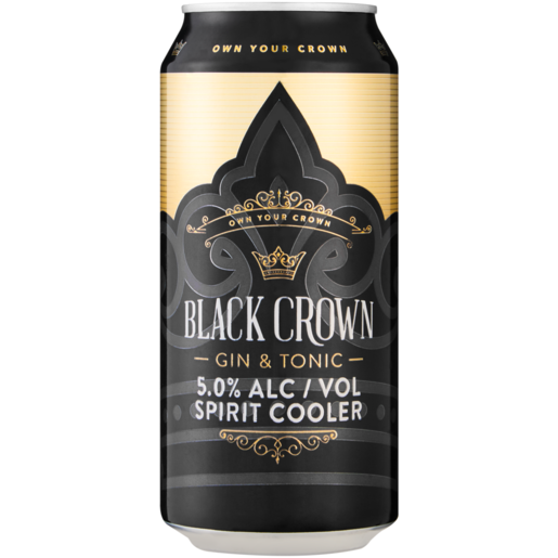 Black Crown Gin & Tonic Spirit Cooler Can 440ml