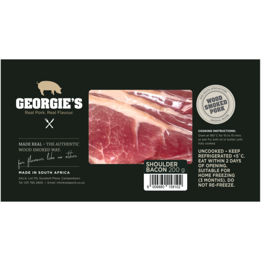 Georgie's Wood Smoked Shoulder Bacon 200g