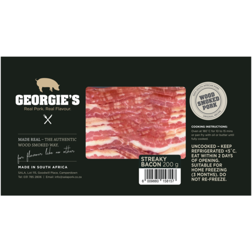 Georgie's Wood Smoked Streaky Bacon 200g