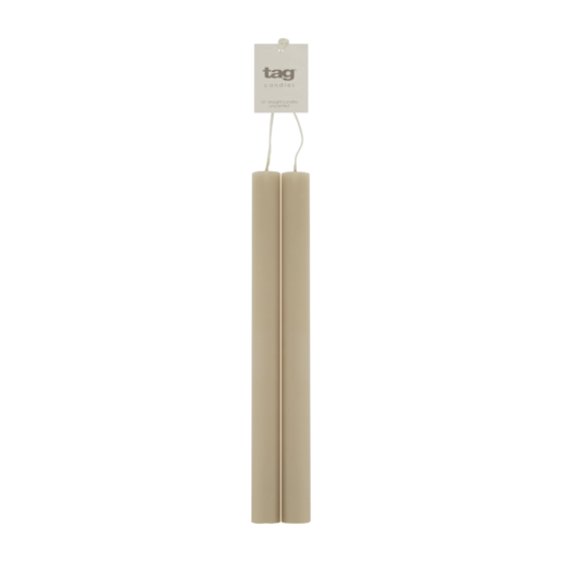 Tag Linen Unscented Straight Candles 2 Pack