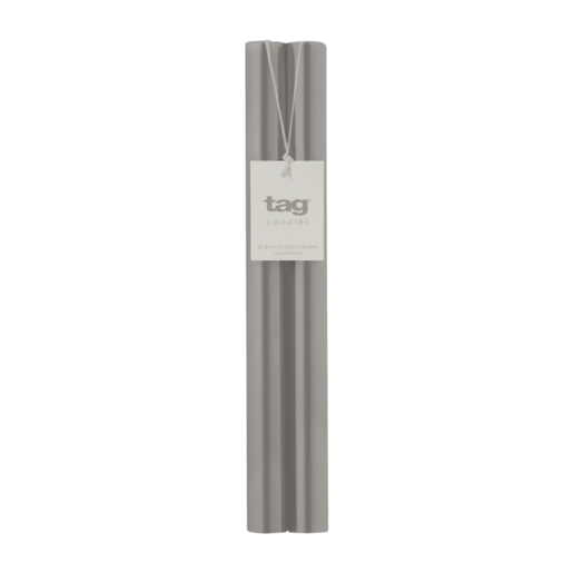 Tag Grey Unscented Straight Candle 2 Pack