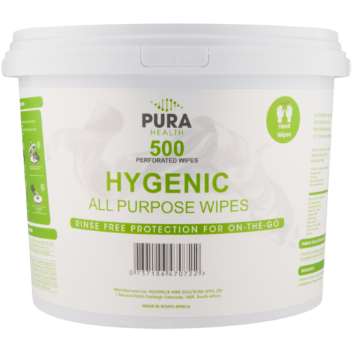 Pura Health Hygenic All Purpose Perforated Wipes 500 Pack