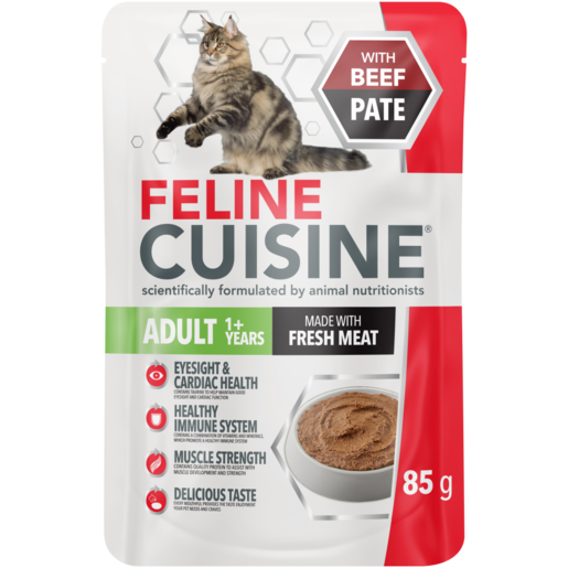 Feline Cuisine Beef Pate Adult Wet Cat Food 85g