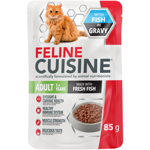 Feline Cuisine Fish in Gravy Adult Wet Cat Food 85g