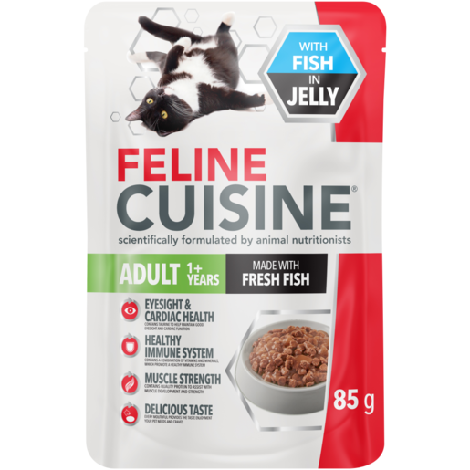 Feline Cuisine Fish in Jelly Adult Wet Cat Food 85g
