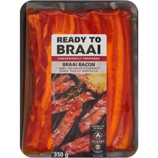 Ready To Braai Honey & Pineapple Glazed Bacon 350g