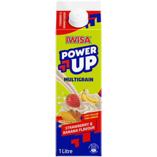 Iwisa No.1 Power Up Strawberry & Banana Multigrain Mageu Drink 1L