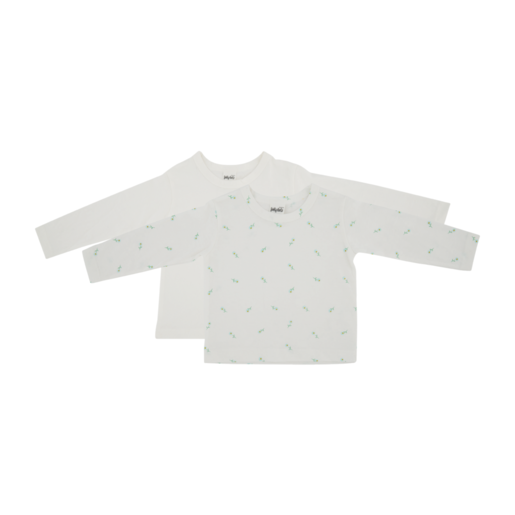 Jolly Tots Basics 3-6 Months White Long Sleeve T-Shirts 2 Pack