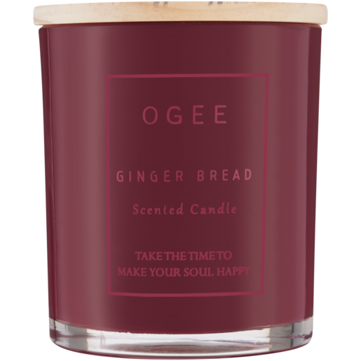Ogee Ginger Bread Scented Glass Candle With Lid 9cm