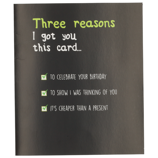 Seriously Kidding 3 Reasons Birthday Everyday Card