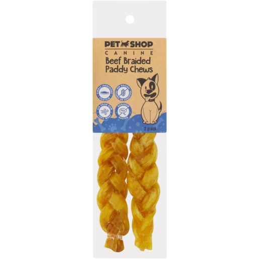 Petshop Canine Beef Braided Paddy Chews 2 Pack