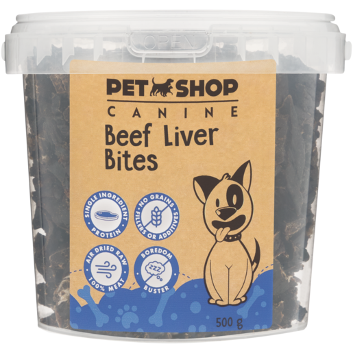 Petshop Canine Beef Liver Bites 500g