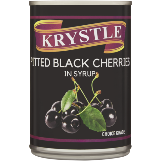 Krystle Pitted Black Cherries In Syrup 425g