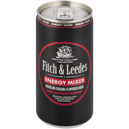 Fitch & Leedes Sparkling Guarana Flavoured Energy Mixer Can 200ml
