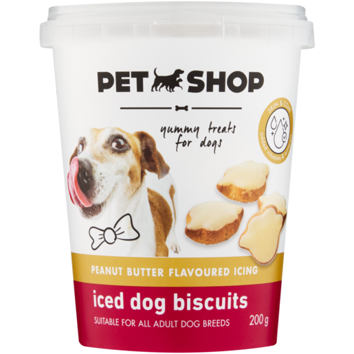 Petshop Peanut Butter Flavoured Iced Dog Biscuits 200g