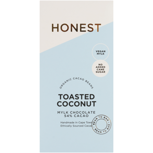 Honest Toasted Coconut 54% Cacao Mylk Chocolate Slab 60g