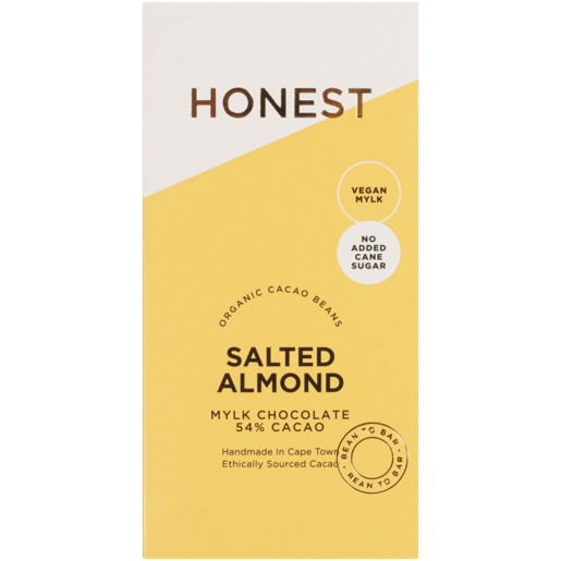 Honest Salted Almond 54% Cacao Mylk Chocolate Slab 60g