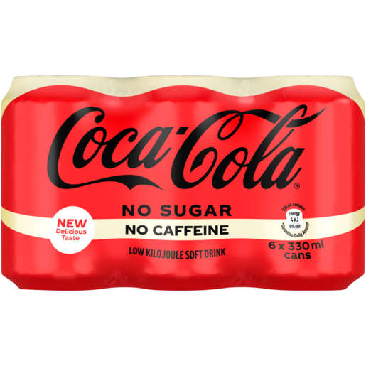 Coca-Cola No Sugar No Caffeine Soft Drinks 6 x 330ml