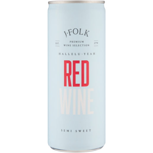 J.Folk Hallelu - Yeah Semi Sweet Red Wine Can 250ml