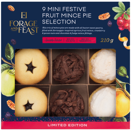 Forage And Feast Limited Edition Mini Festive Fruit Mince Pie Selection 210g