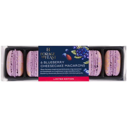 Forage And Feast Limited Edition Blueberry Cheesecake Macarons 6 Pack