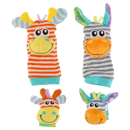 Playgro Wrist & Foot Jungle Toy 4 Pack