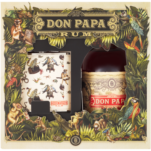 Don Papa Small Batch Rum With Hip Flask 750ml Gift Pack