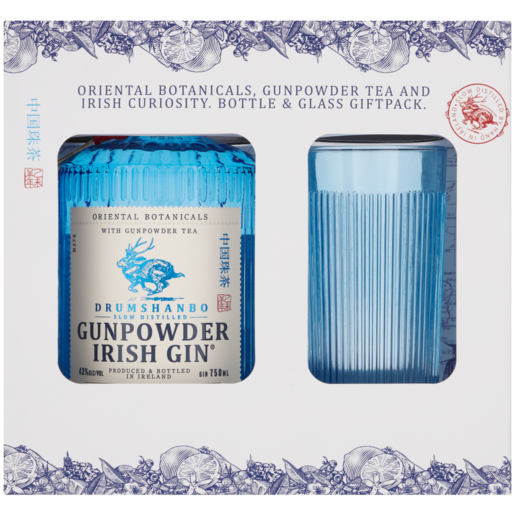 Dushanbe Gunpowder Irish Gin 750ml Gift Pack