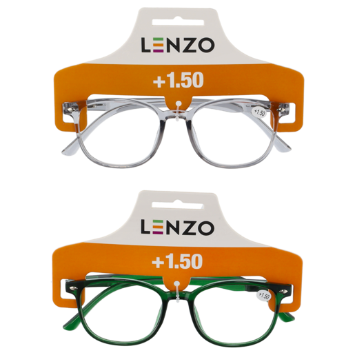 Lenzo +1.50 Bold Frame Reading Glasses Single Pair (Colour May Vary)