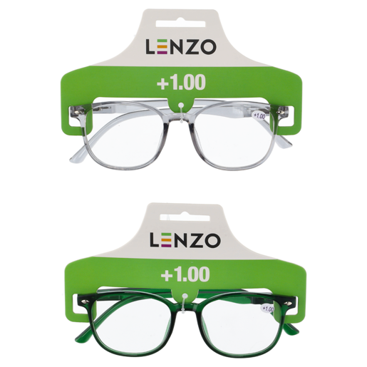 Lenzo +1.00 Bold Frame Reading Glasses Single Pair (Type May Vary)