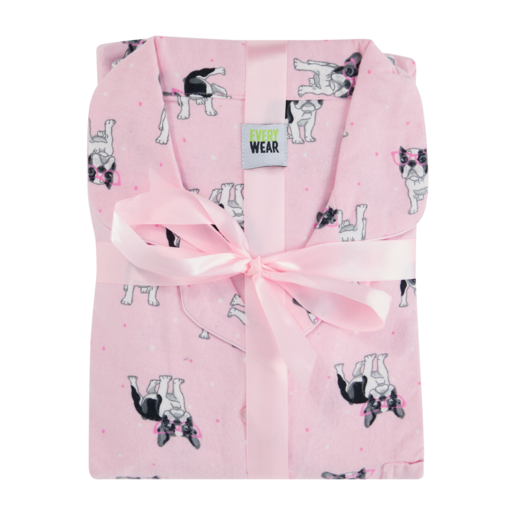 Ladies Pink Every Wear Woven Flannel Sleepset Size S-XXL