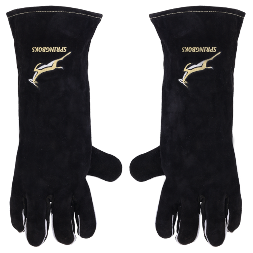 Springboks Black Split Leather Oven Gloves 21 x 41.5cm