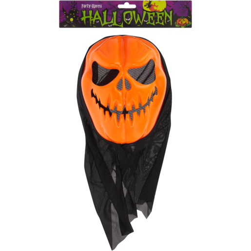 Party Xpress Orange & Black Halloween Mask