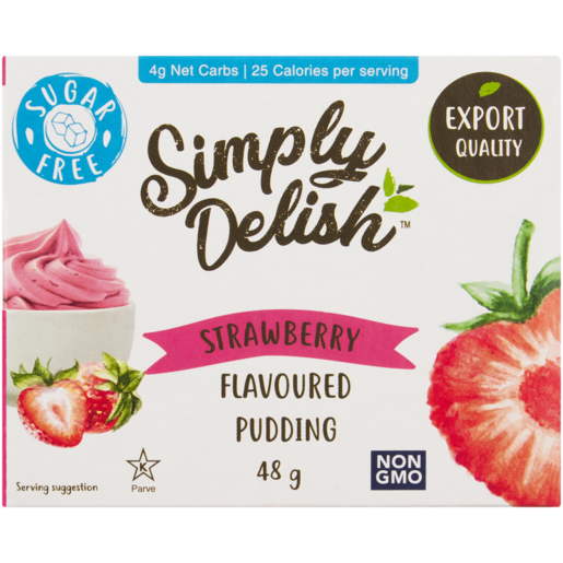 Simply Delish Strawberry Flavoured Pudding 48g 