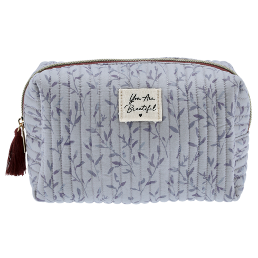 Lavender Quilted Half Moon Toiletry Bag