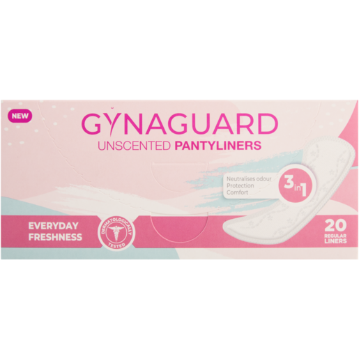 GynaGuard Unscented Regular Panty Liners 20 Pack