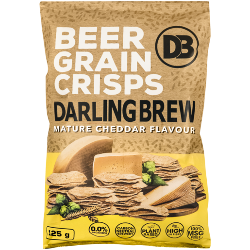 Darling Brew Mature Cheddar Flavour Beer Grain Crisps 125g